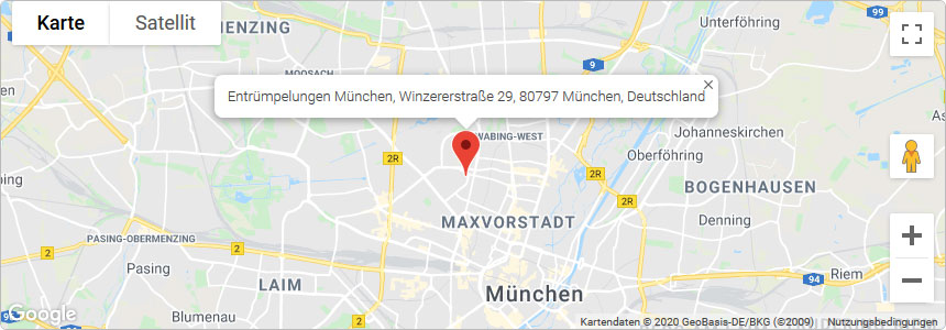 Entrümpelung München auf Google Maps